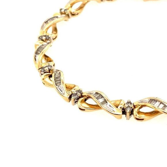 14k Infinity Diamond Bracelet - Picture 8 of 12